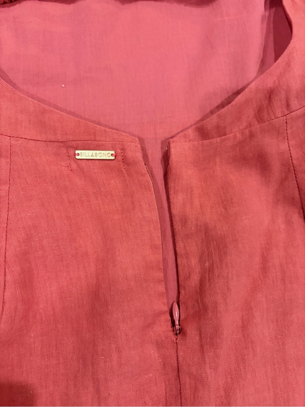 NWT -Billabong Women’s Coral Linen Blend Strapless Beach Dress with Palm Print - Picture 3 of 7
